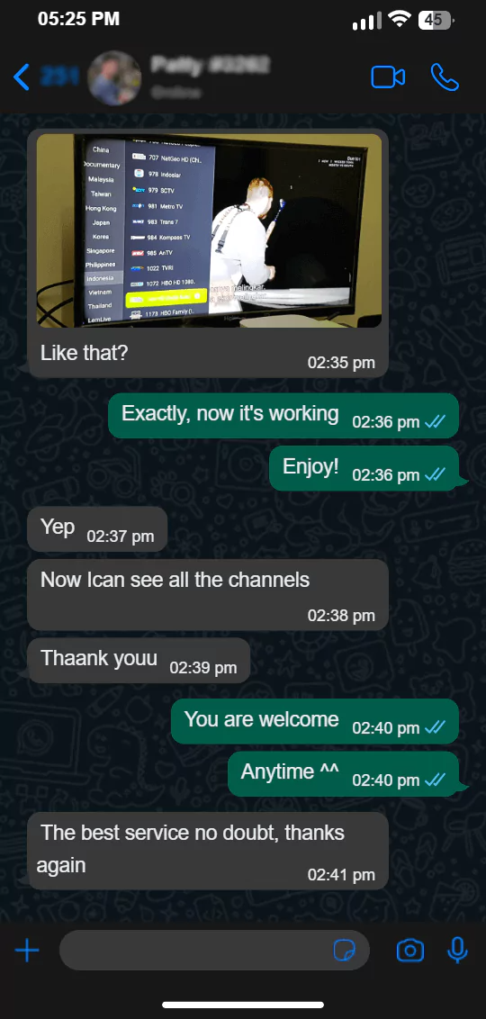Anchora IPTV customer screenshot